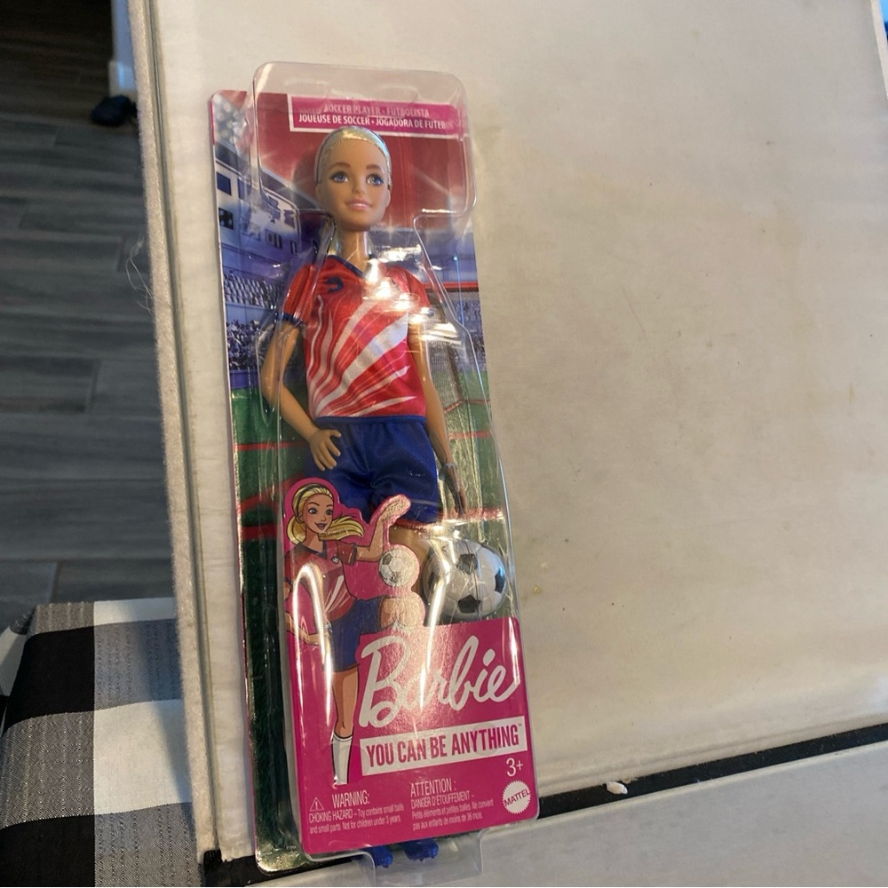 Adidas Red and Blue Soccer Doll with Ball - Picture 2 of 4